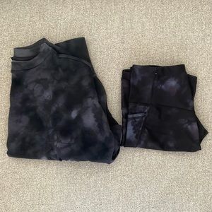 Old Navy power soft high rise bike short with matching crew neck sweatshirt